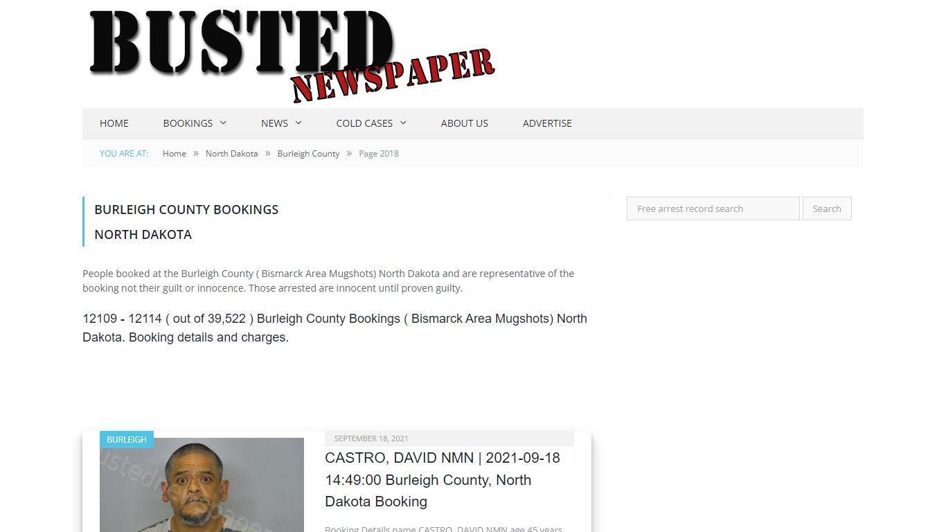 Burleigh County, ND ( Bismarck Area ND ) Mugshots - BUSTED NEWSPAPER